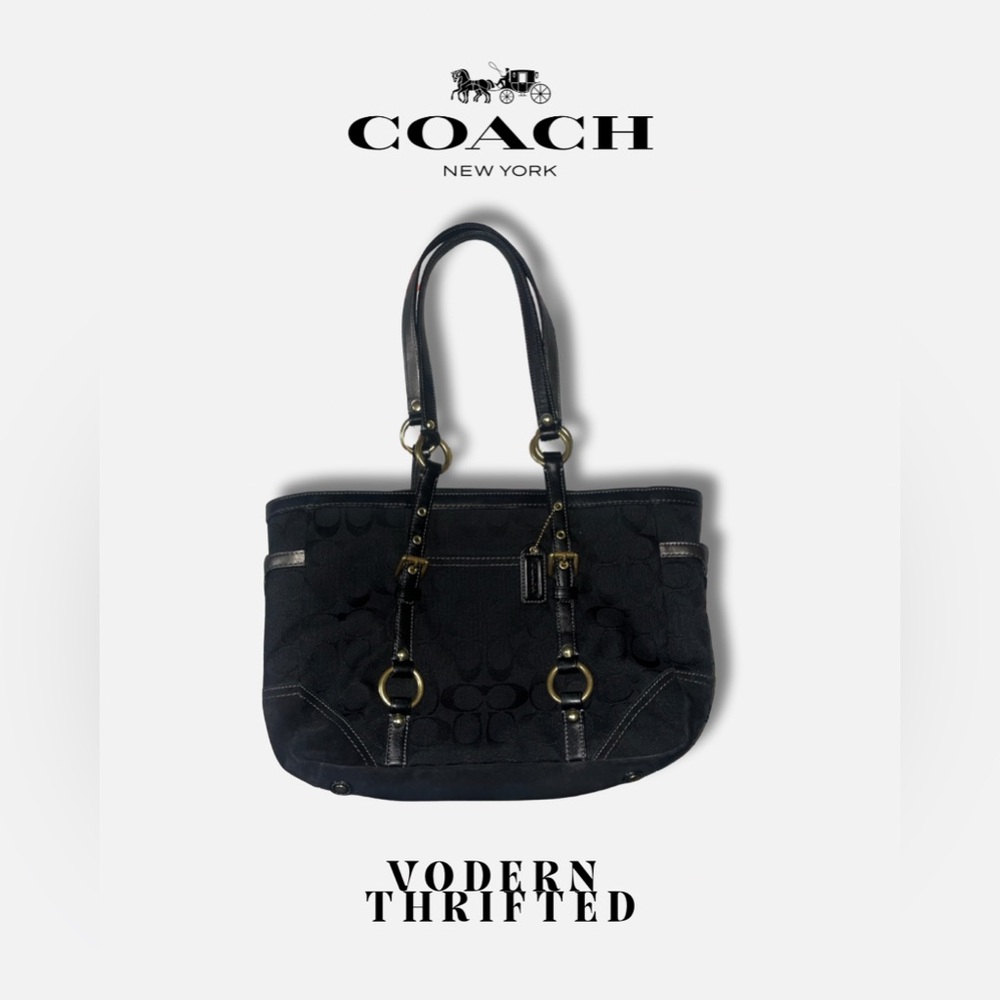 Vintage Coach Jacquard & Suede Purse